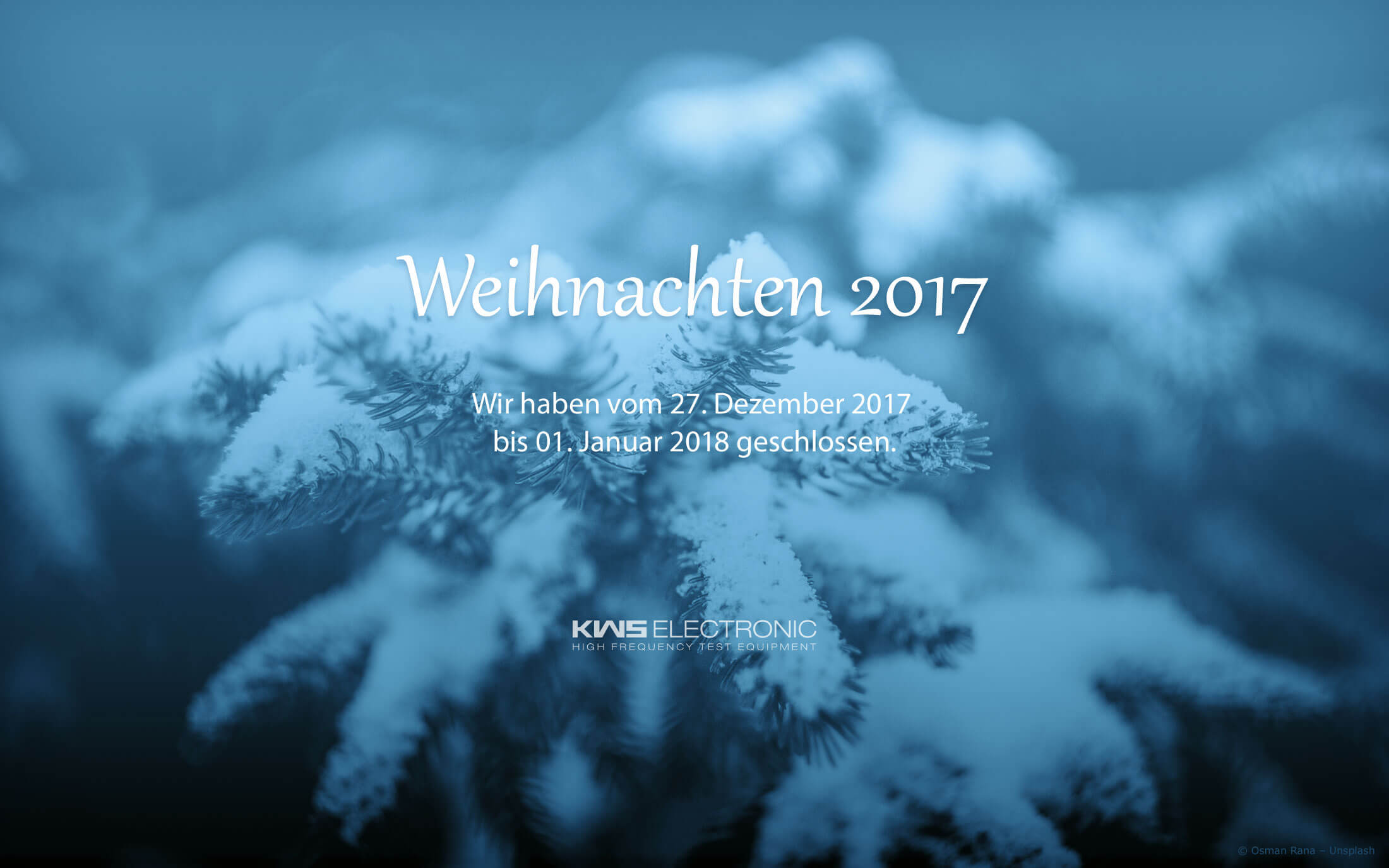 KWS-Electronic News 2017: Weihnachtsurlaub 2017