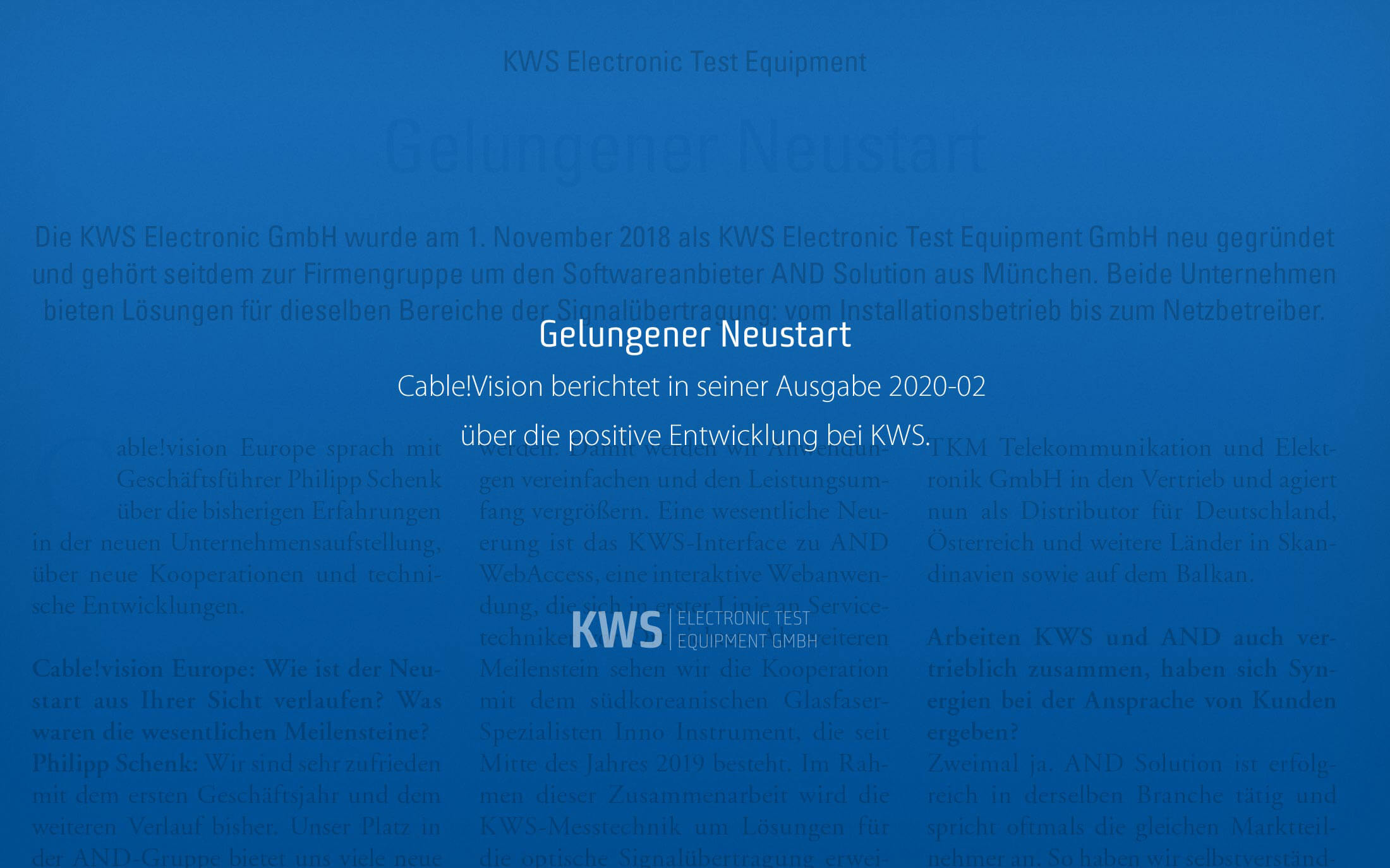 KWS Electronic News 2020: Gelungener Neustart